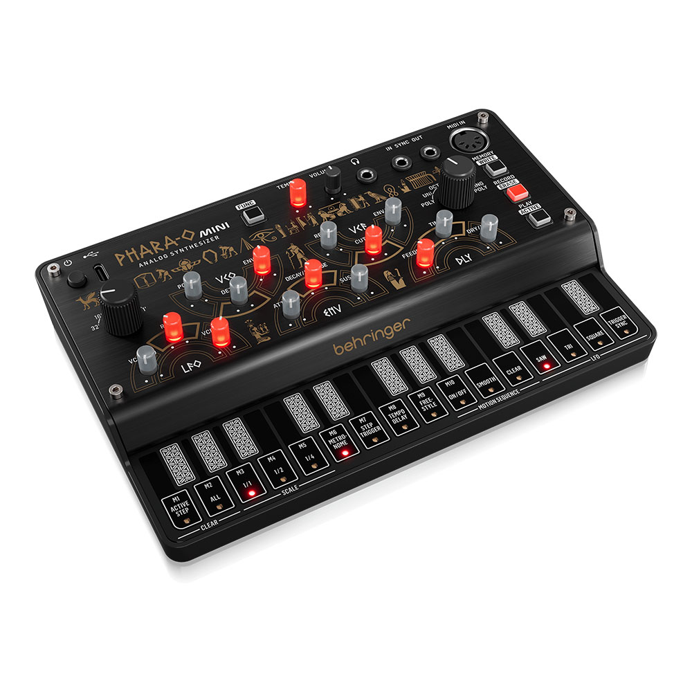 BEHRINGER PHARA-O MINI シンセサイザー 3VCO/クラシックVCF/リングモジュレーター16ステップシーケンサー/ディレイ搭載 全体