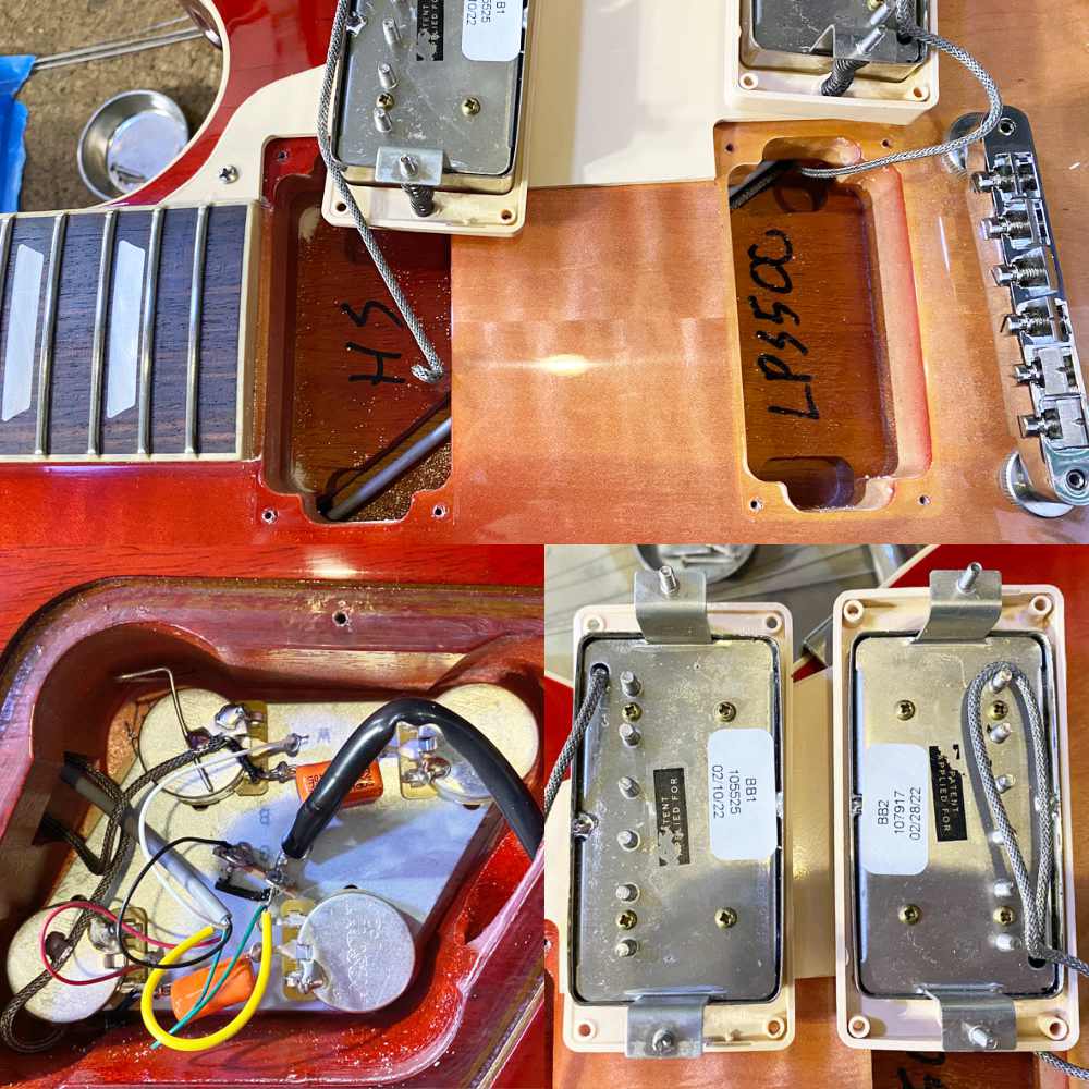 【中古】 エレキギター Gibson Les Paul Standard 50s Figured Top Heritage Cherry Sunburst 2022年製 ギブソン レスポールスタンダード BurstBucerピックアップ搭載 内部