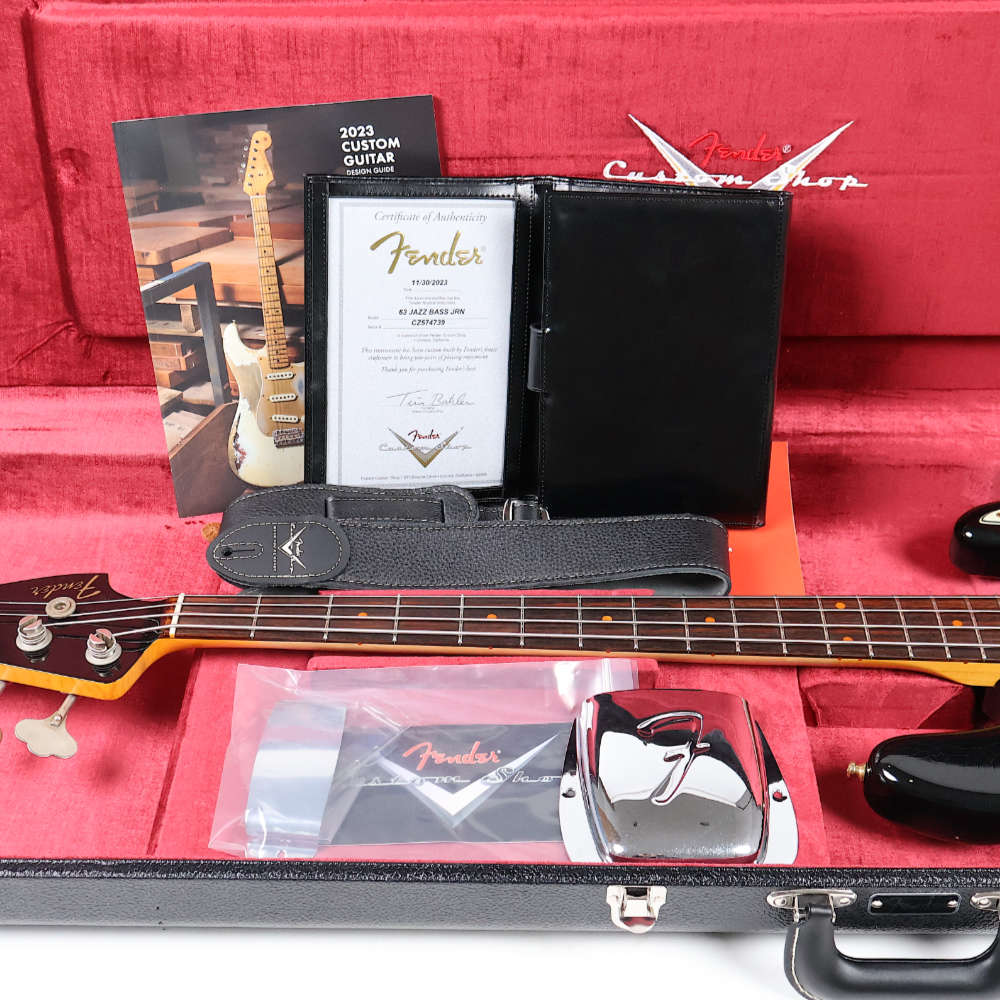 【中古】 Fender Custom Shop 1963 Jazz Bass Journeyman Relic Black over Aztec Gold 2023年製 マルチレイヤー マッチングヘッド仕様 フェンダー カスタムショップ ジャズベース 付属品