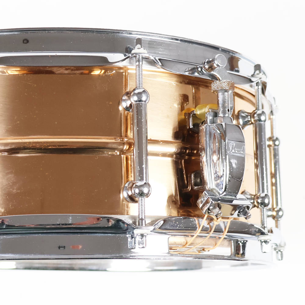 【中古】 スネアドラム パール Pearl SensiTone Bronze Custom Alloy 14x5 ブロンズシェル ストレイナー