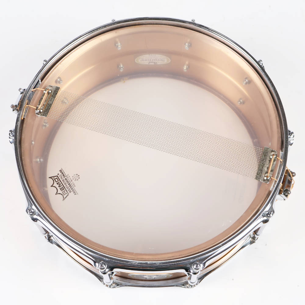 【中古】 スネアドラム パール Pearl SensiTone Bronze Custom Alloy 14x5 ブロンズシェル 本体画像 裏