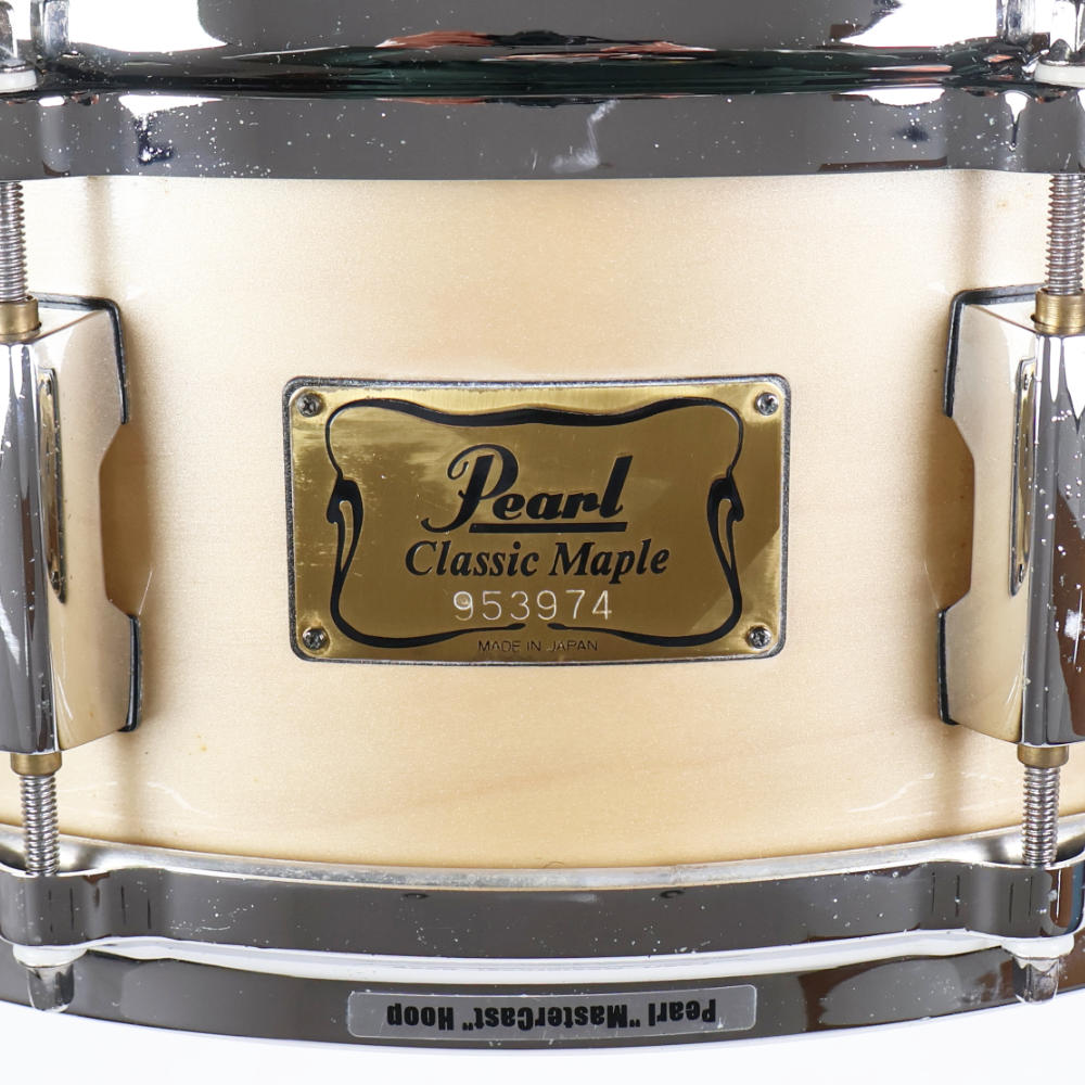 【中古】 スネアドラム パール Pearl Classic Maple 14x5.5 メイプルシェル MADE IN JAPAN ロゴ