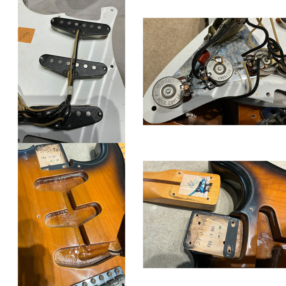 【中古】 エレキギター Fender U.S. Vintage ’57 Stratocaster Maple Fingerboard 2-Color Sunburst 1994年製 フェンダー ストラト 2トーンサンバースト アメビン アメリカンビンテージ ビンスト ピックアップ