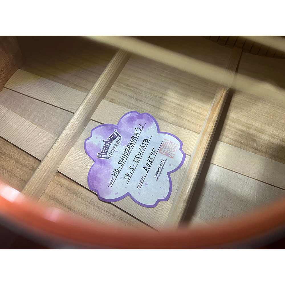 【中古】 アコースティックギター Headway HD SHIKIZAKURA ’23 SF,S-ESU/ATB 2023年製 ヘッドウェイ 四季桜シリーズ ラベル