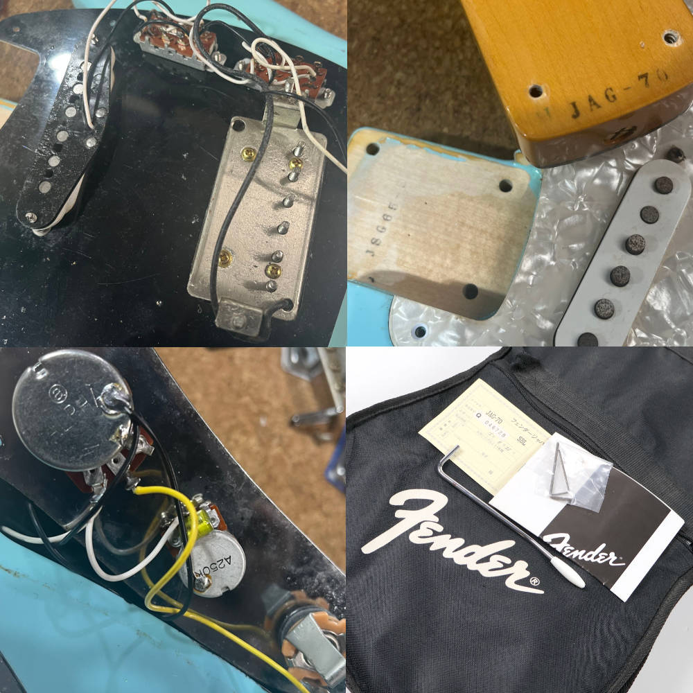 【中古】 エレキギター Fender Japan JAG-70 SBL Jag-Stang Sonic Blue 2002-2003年製 フェンダージャパン ジャグスタング カート・コバーンモデル Kurt Kobain JagStang 内部、付属品