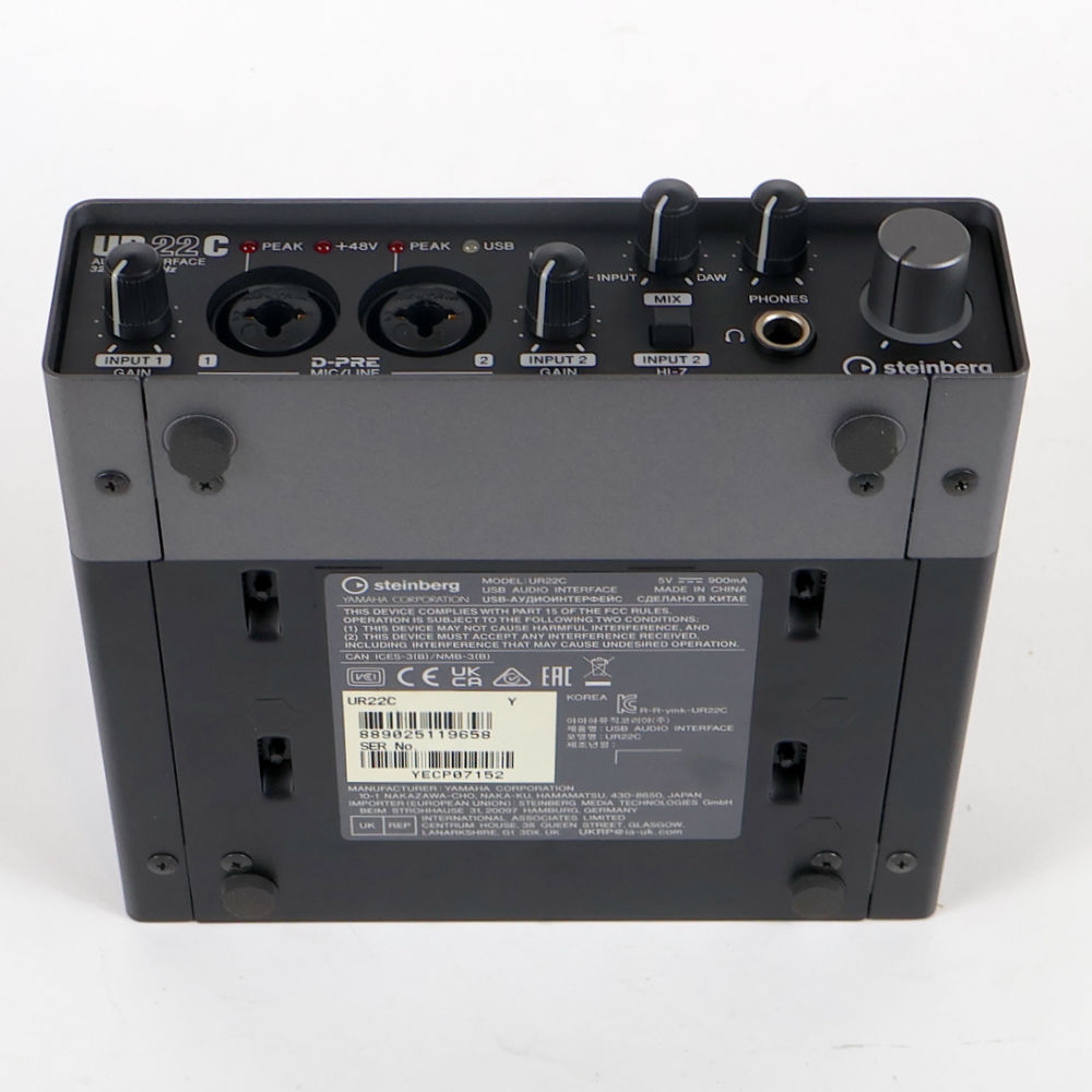 【中古】 オーディオインターフェイス Steinberg UR22C スタインバーグ USBオーディオインターフェース 底面