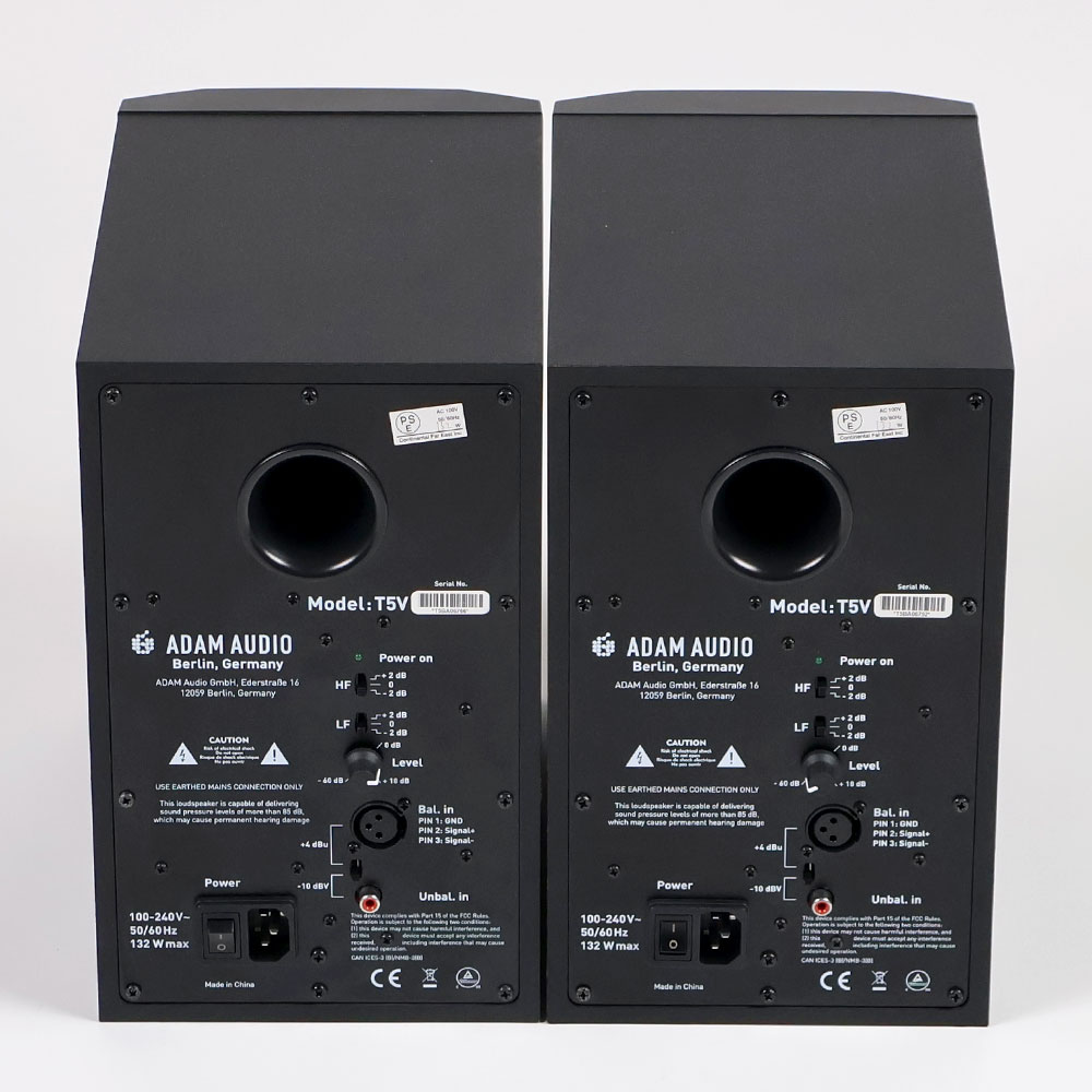 【中古】 モニタースピーカー ADAM AUDIO T5V ペア アダムオーディオ 1ペア（2台セット） 背面