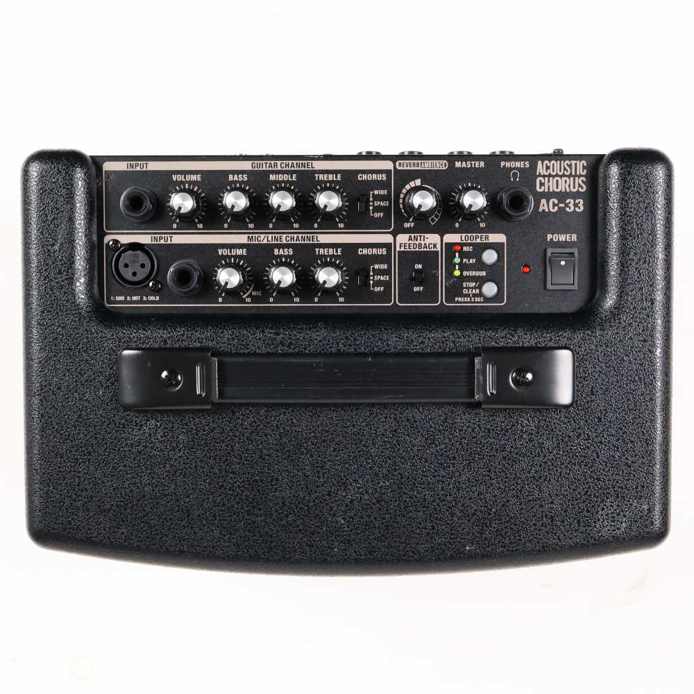 【中古】 アコギアンプ ローランド ROLAND AC-33 アコースティックギター用アンプ アコギアンプ ブラック コントロール