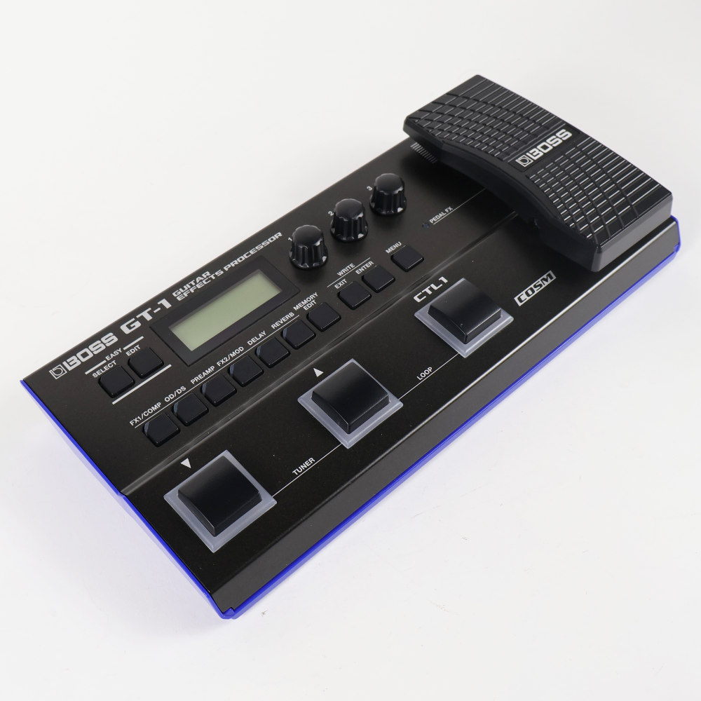 【中古】ボス マルチエフェクター BOSS GT-1 Guitar Effect Processor 本体画像 斜め 