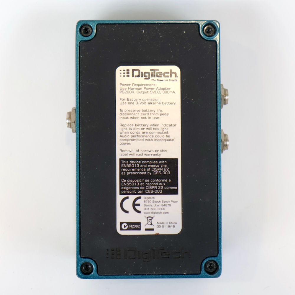 【中古】 リバーブ エフェクター DigiTech DIGIVERB DIGITAL REVERB デジテック ギターエフェクター 裏面