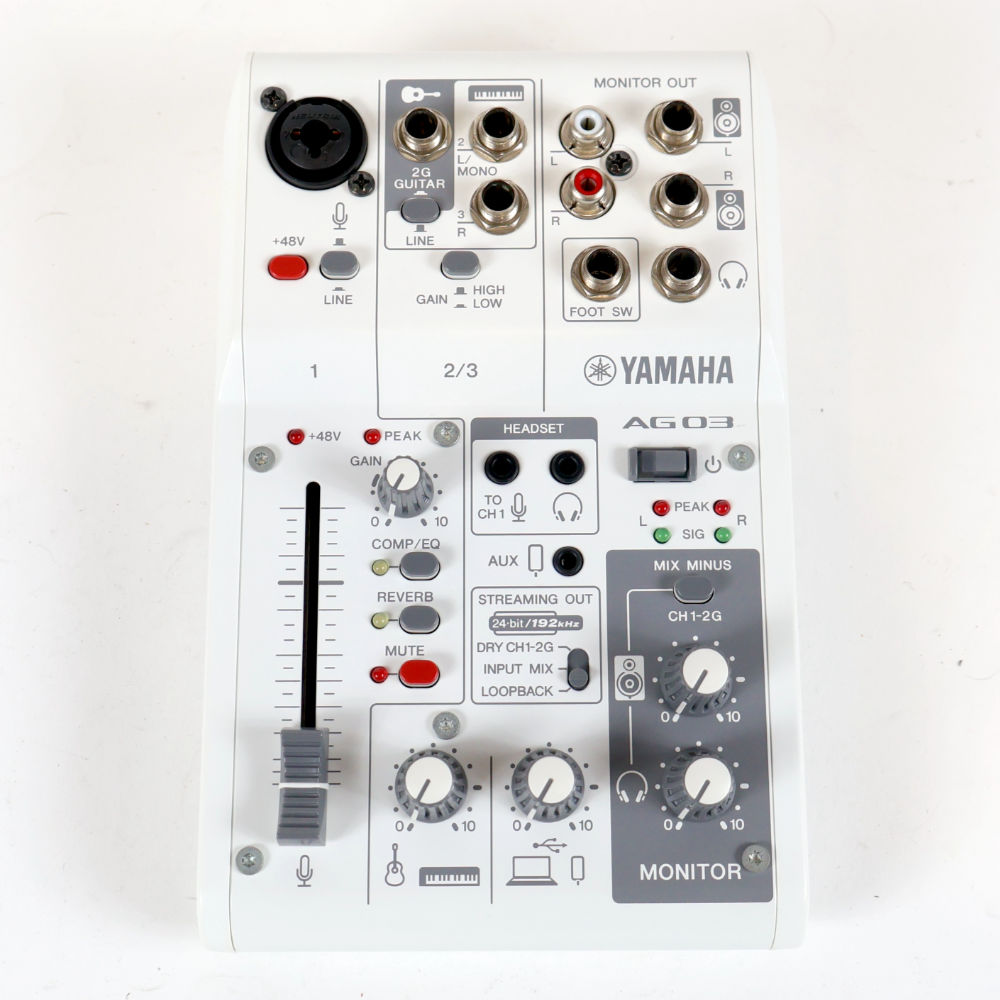 【中古】 ミキサー ヤマハ YAMAHA AG03 mk2 W ライブストリーミングミキサー ホワイト