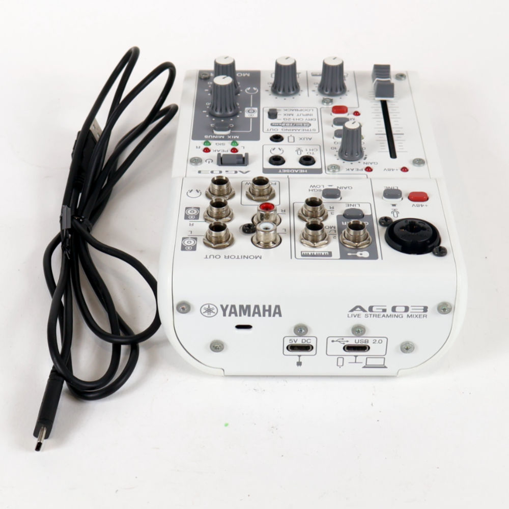 【中古】 ミキサー ヤマハ YAMAHA AG03 mk2 W ライブストリーミングミキサー ホワイト 背面