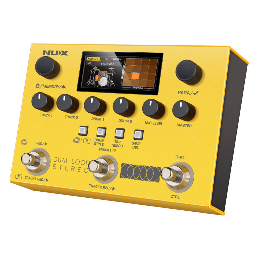 NUX ニューエックス Dual Loop Stereo デュアルトラックループペダル ルーパー ギターエフェクター 右斜めアングル画像