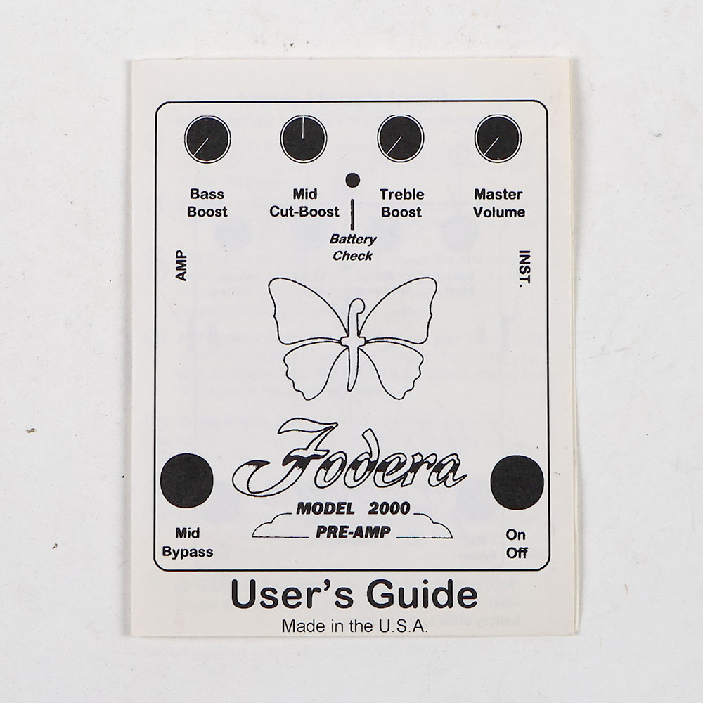 【中古】Fodera フォデラ MODEL 2000 PRE-AMP ベース用プリアンプ ベースエフェクター 付属品