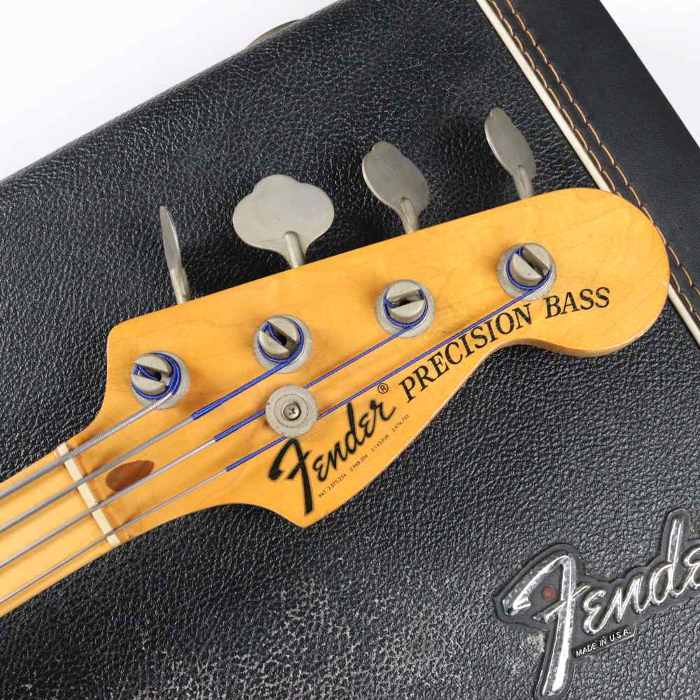 【中古】 Fender USA フェンダー PRECISION BASS フレットレス 1980年製 70年代ネック Black プレシジョンベース エレキベース ヘッド画像