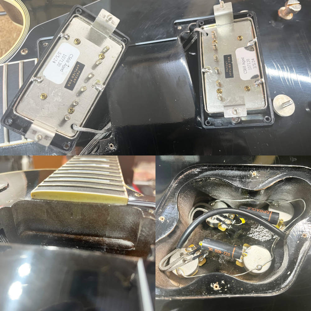 【中古】 エレキギター Gibson Custom Shop Murphy Lab 1968 Les Paul Custom Ebony Ultra Light Aged Nickel Hardware 2024年製 4.04kg 軽量個体 ギブソン マーフィーラボ レスポールカスタム 内部 