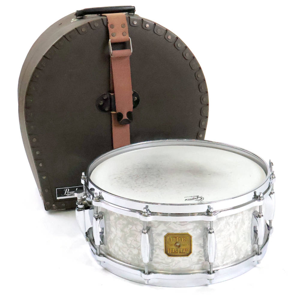 【中古】 スネアドラム グレッチ GRETSCH G-4158 14x5.5 White Marine Pearl Gretsch American Drum Series 75th Anniversary