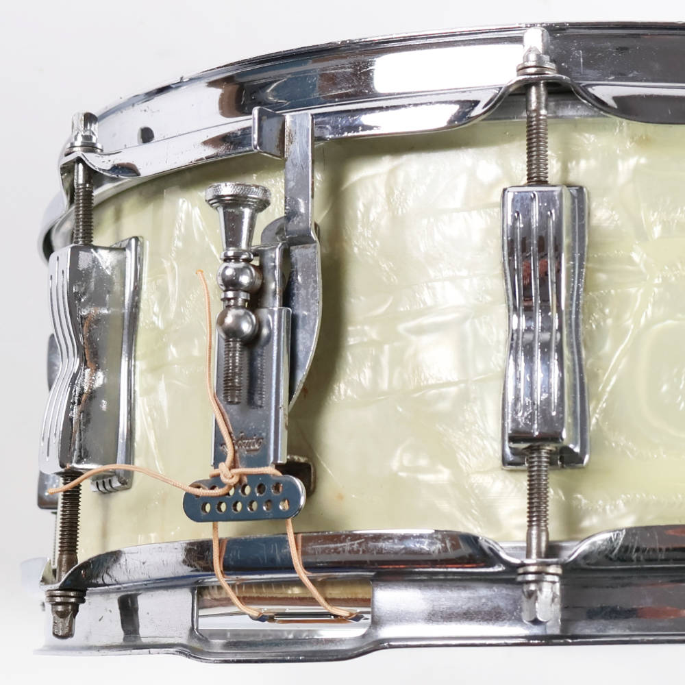 【中古】 スネアドラム ラディック Ludwig 908P Jazz Festival WHITE MARINE PEARL ストレイナー 