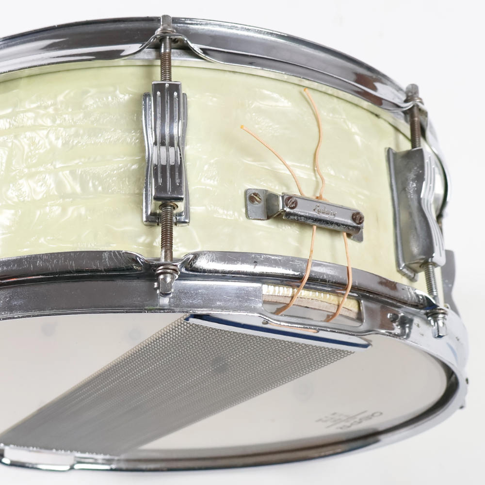 【中古】 スネアドラム ラディック Ludwig 908P Jazz Festival WHITE MARINE PEARL ストレイナー 2