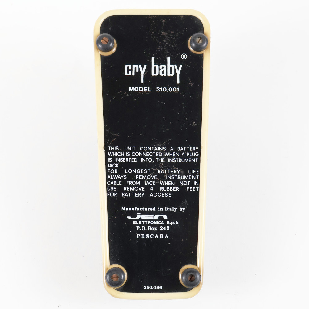 【中古】 ワウペダル エフェクター Jen Cry Baby 310.001 250.046 赤Fasel ギターエフェクター 本体画像 裏 