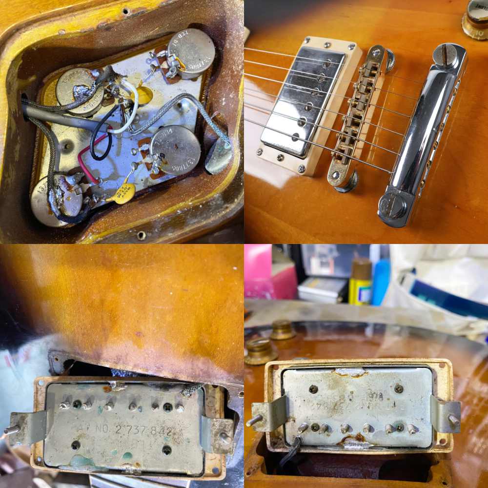 【中古】 エレキギター Gibson Les Pail Standard Tabacco Sunburst 1978年製 ギブソン レスポールスタンダード 内部