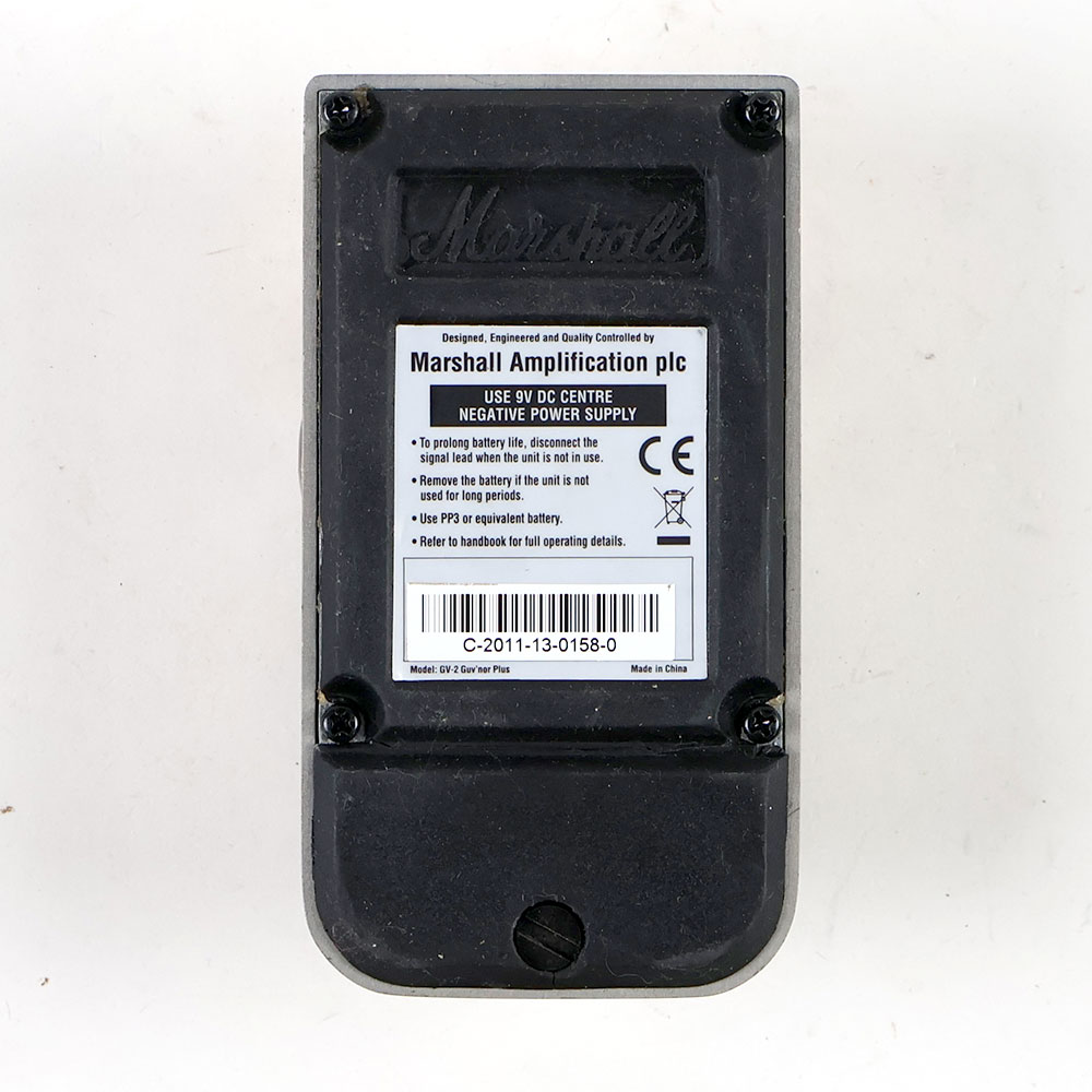 【中古】 オーバードライブ エフェクター  MARSHALL Gv-2 Guv’Nor Plus ギターエフェクター 裏面