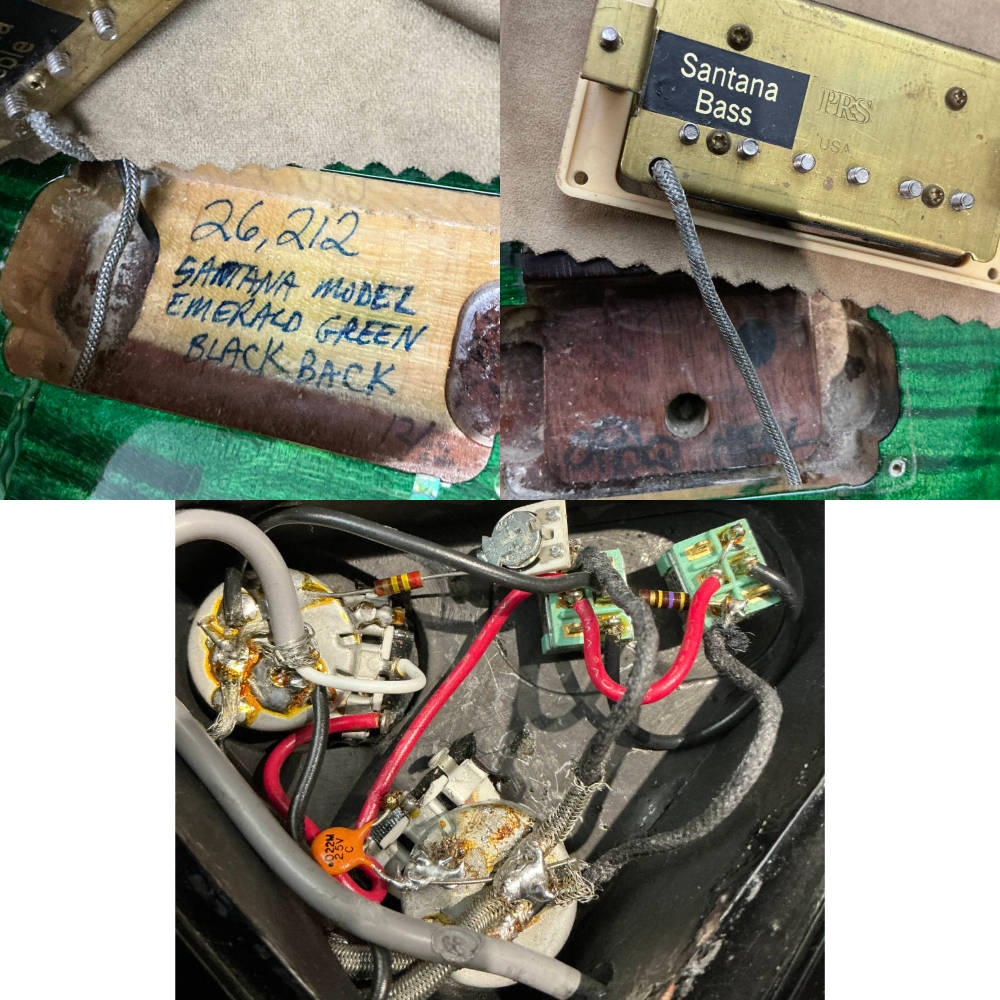 【中古】 エレキギター PRS Santana I Emerald Green 1996年製 BZF ハカランダ指板 Paul Reed Smith Carlos Santana Singnature Model ポールリードスミス サンタナ1 内部、ピックアップ