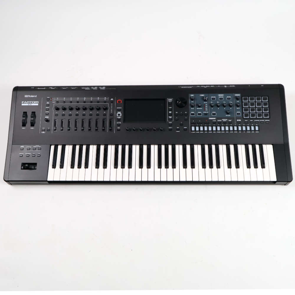 【中古】 シンセサイザー ローランド ROLAND FANTOM-6EX MUSIC WORKSTATION キーボード 61鍵盤 セミウェイテッド ファントム 正面