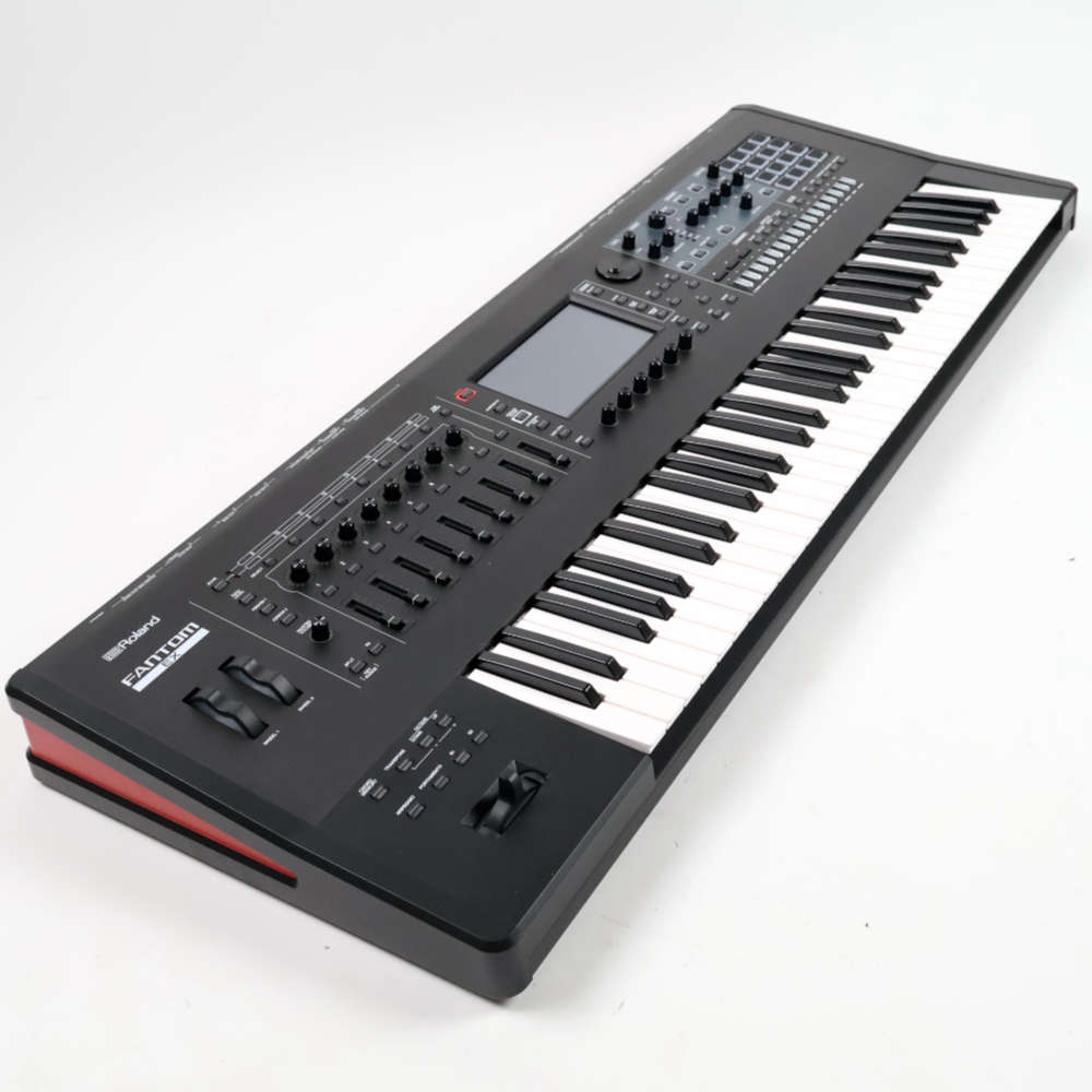 【中古】 シンセサイザー ローランド ROLAND FANTOM-6EX MUSIC WORKSTATION キーボード 61鍵盤 セミウェイテッド ファントム 左サイド