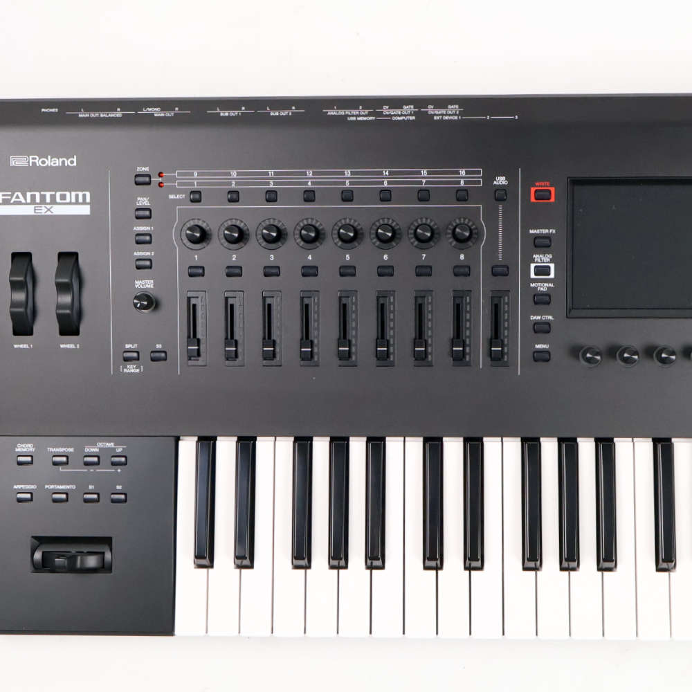 【中古】 シンセサイザー ローランド ROLAND FANTOM-6EX MUSIC WORKSTATION キーボード 61鍵盤 セミウェイテッド ファントム 左コントロール