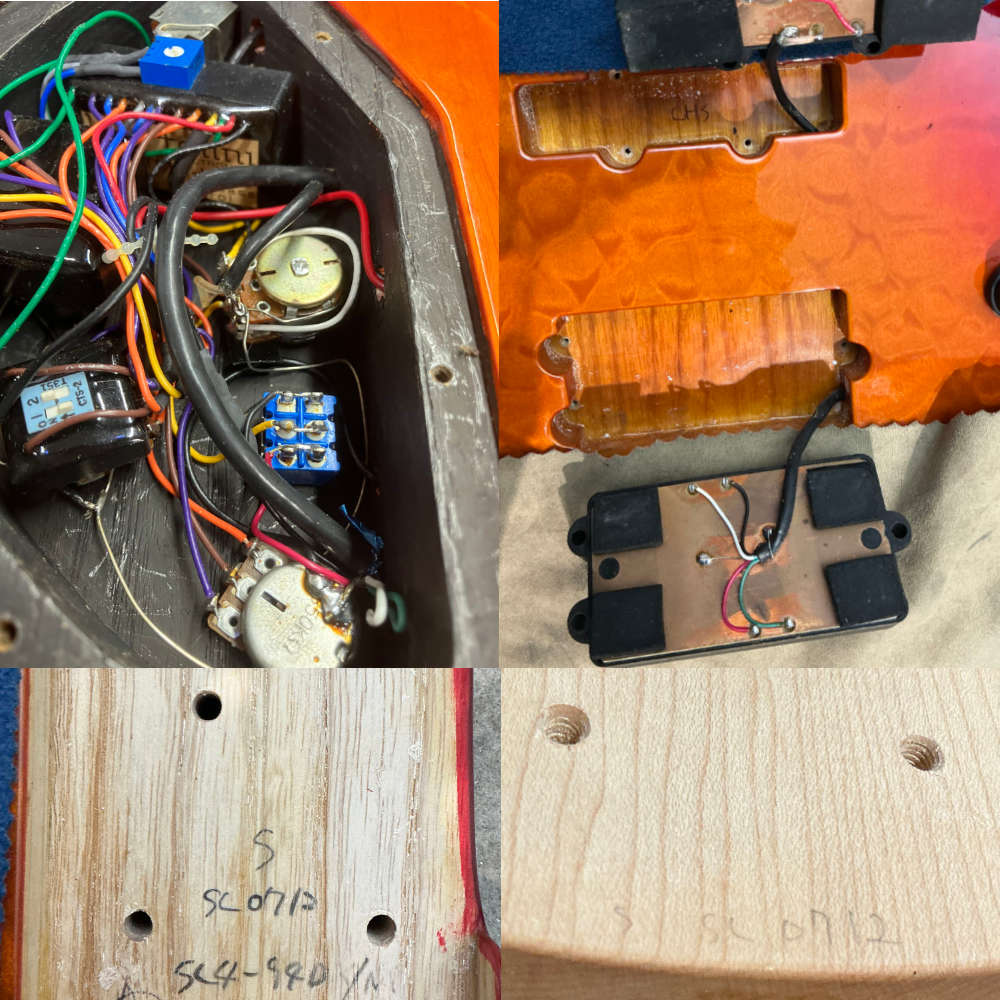 【中古】LAKLAND Shoreline Series SL4-94 Deluxe Cherry Sunburst / Rosewood レイクランド エレキベース 内部