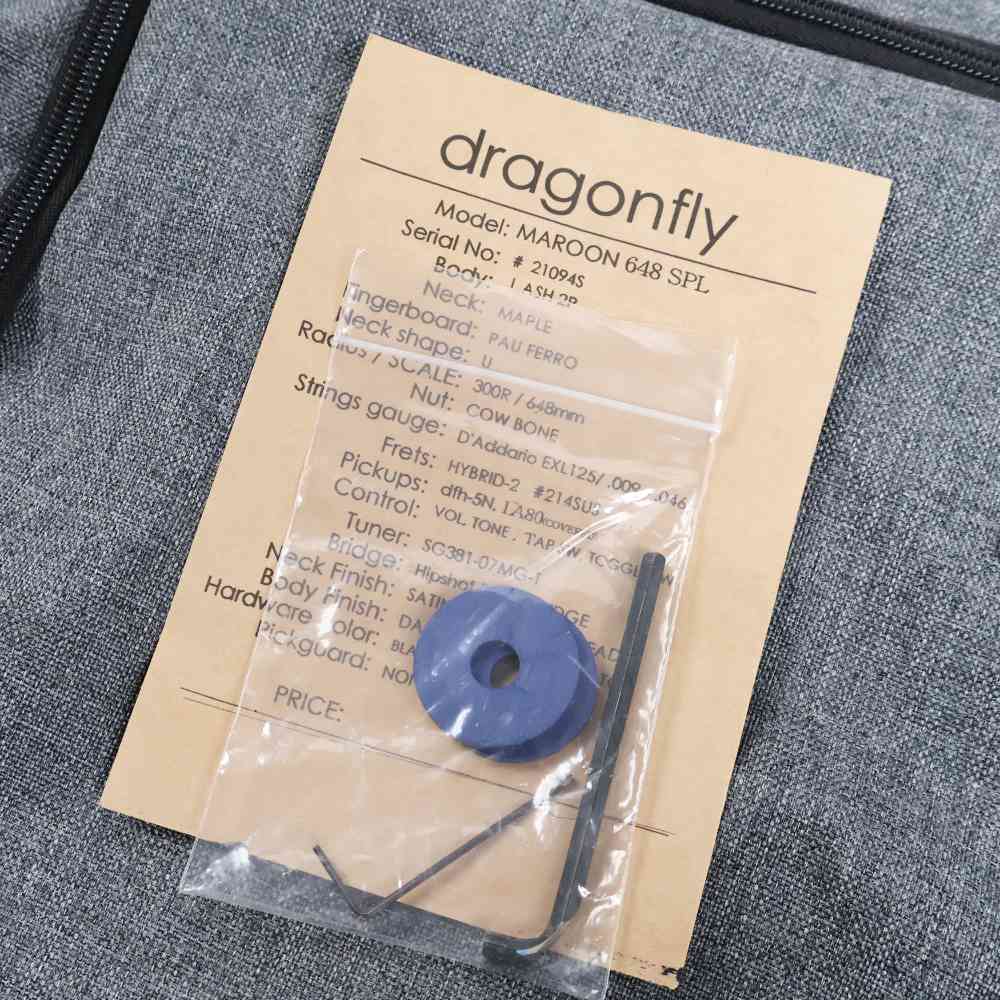 【中古】 エレキギター dragonfly MAROON 648 SPL Dark Purple Metallic ドラゴンフライ マルーン 付属品画像