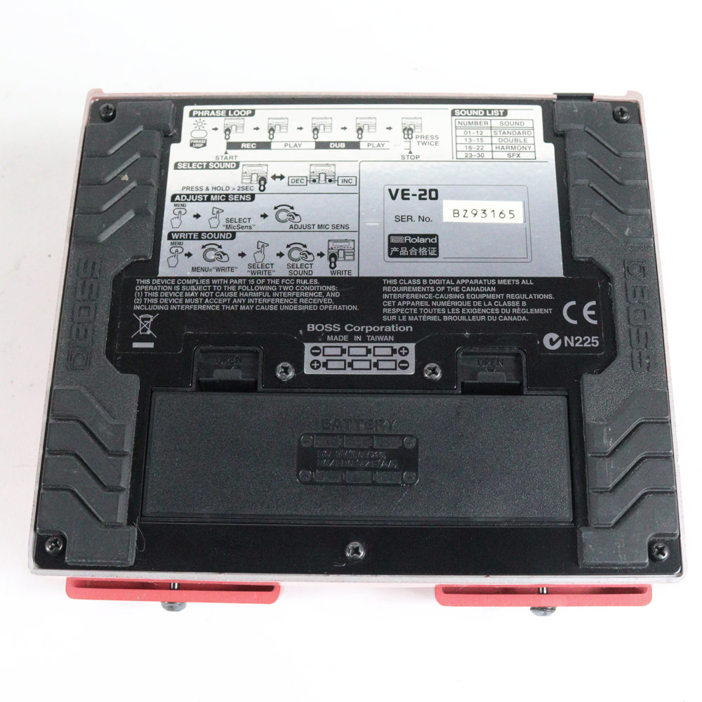 【中古】 ボーカルエフェクター BOSS VE-20 Vocal Performer ボーカルパフォーマー ピッチコレクト 裏面
