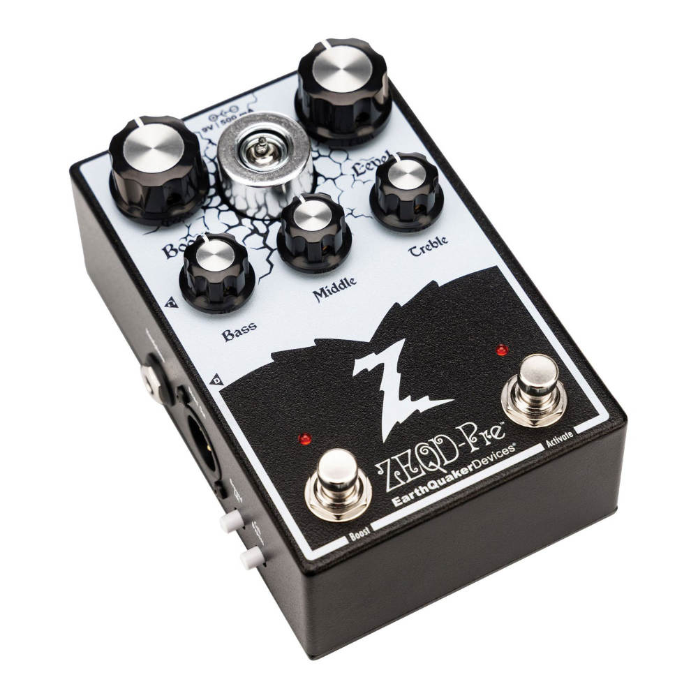 EarthQuaker Devices アースクエイカーデバイセス EQD ZEQD‐Pre 真空管アナログプリアンプ ギターエフェクター ベースエフェクター 左斜めアングル画像