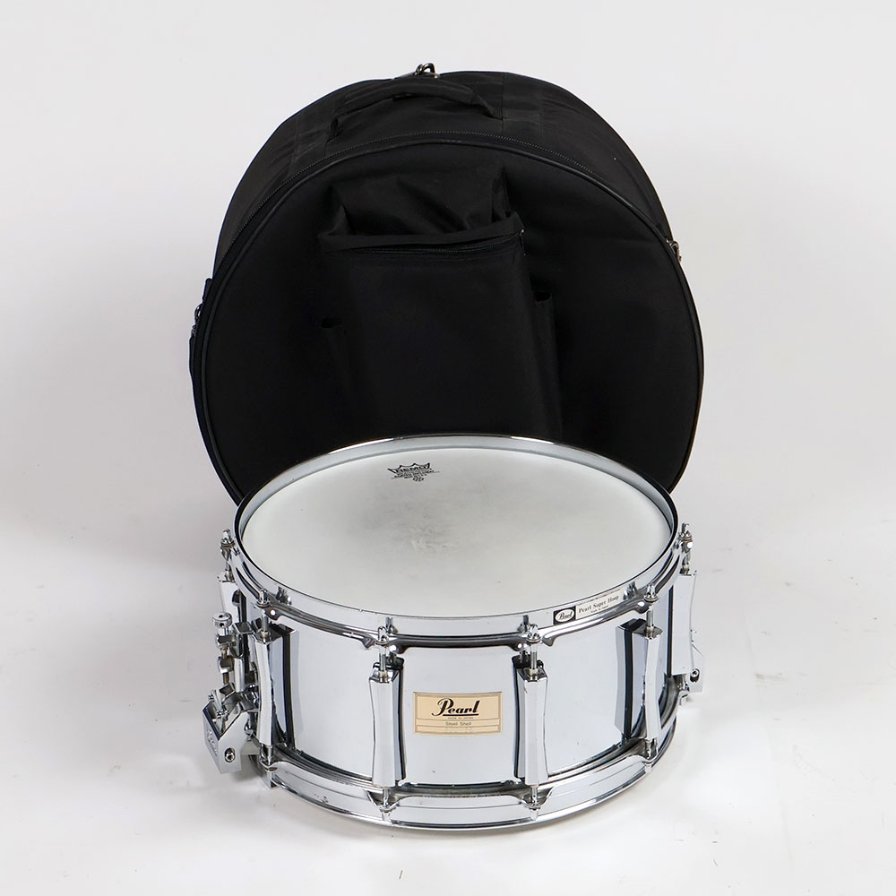 【中古】 スネアドラム パール Pearl Steel shell 14x6.5 Made in Japan スネアドラム