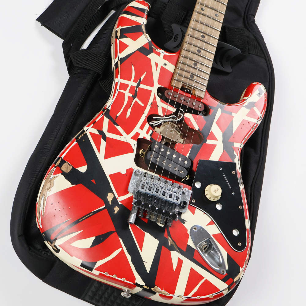 【中古】 エレキギター EVH Striped Series Frankenstein Frankie Maple Fingerboard Red with Black Stripes Relic 2021年製 Eddie Van Halen Model ヴァンヘイレン ボディ画像 