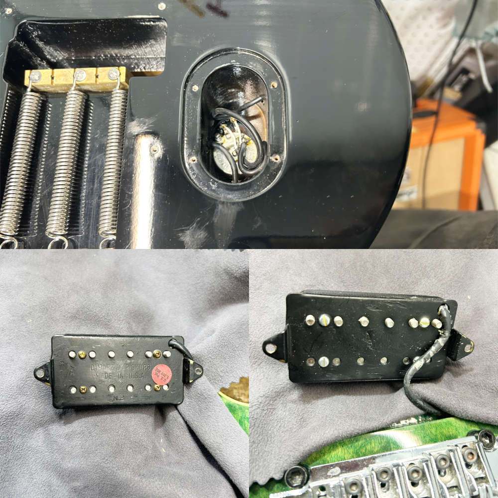 【中古】 エレキギター Music Man AXIS EX Trans Green 1997年製 日本製 ミュージックマン アクシスEX EVHモデルと同じスイッチ位置 内部 