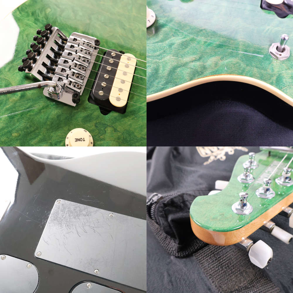 【中古】 エレキギター Music Man AXIS EX Trans Green 1997年製 日本製 ミュージックマン アクシスEX EVHモデルと同じスイッチ位置 傷 