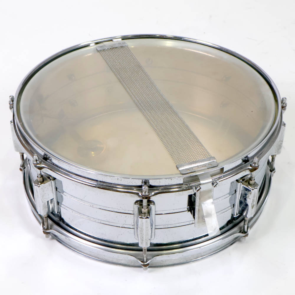 【中古】 スネアドラム パール Pearl No.4614 Challenger Steel shell 14x5.5 Made in Japan スネアドラム 裏面