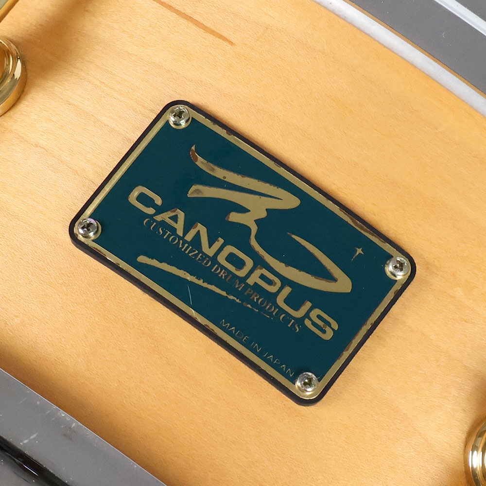 【中古】 スネアドラム カノウプス CANOPUS MO-1455 Natural Oil スネアドラム エンブレム