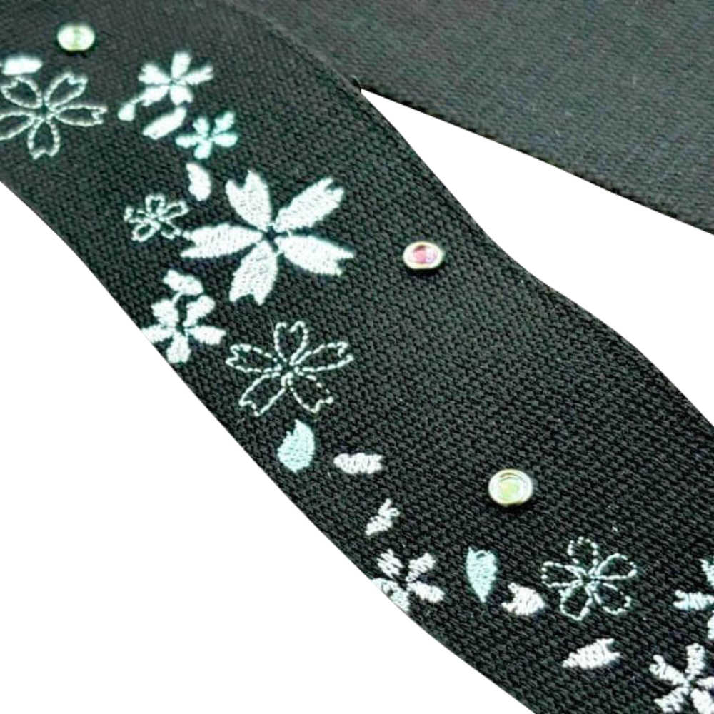 Grande uomo グランデウオモ TENDER STRAP TS-2 AC 桜スペシャル Black ギターストラップ