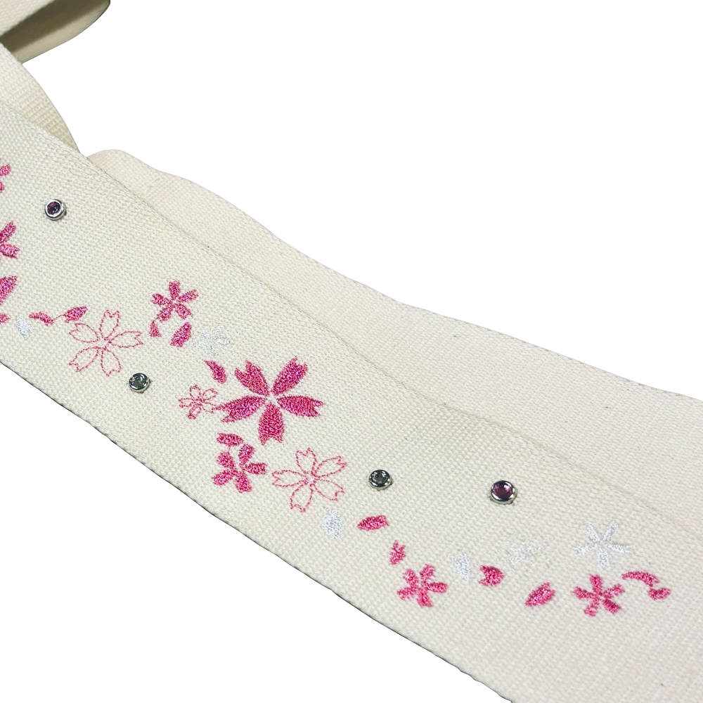 Grande uomo グランデウオモ TENDER STRAP TS-2 AC 桜スペシャル White ギターストラップ