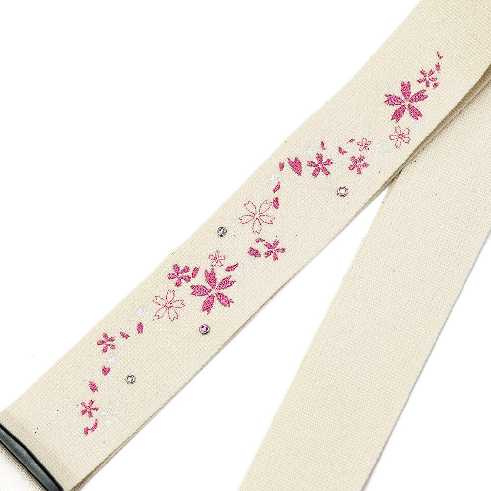 Grande uomo グランデウオモ TENDER STRAP TS-2 AC 桜スペシャル White ギターストラップ アップ画像