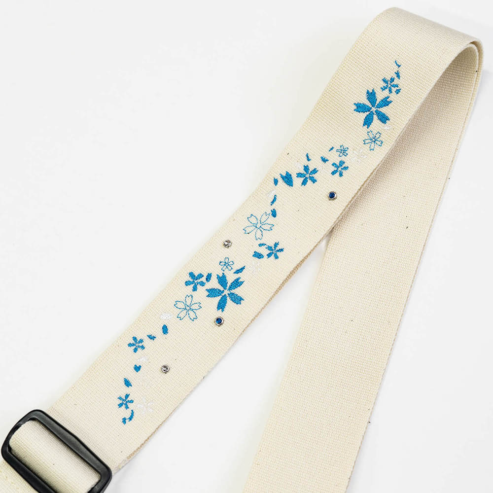 Grande uomo グランデウオモ TENDER STRAP TS-2 AC 雪桜スペシャル White ギターストラップ アップ画像