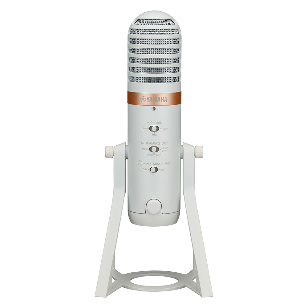 【訳あり】 ヤマハ YAMAHA AG01 W ライブストリーミングマイク ホワイト アウトレット 背面・スイッチ
