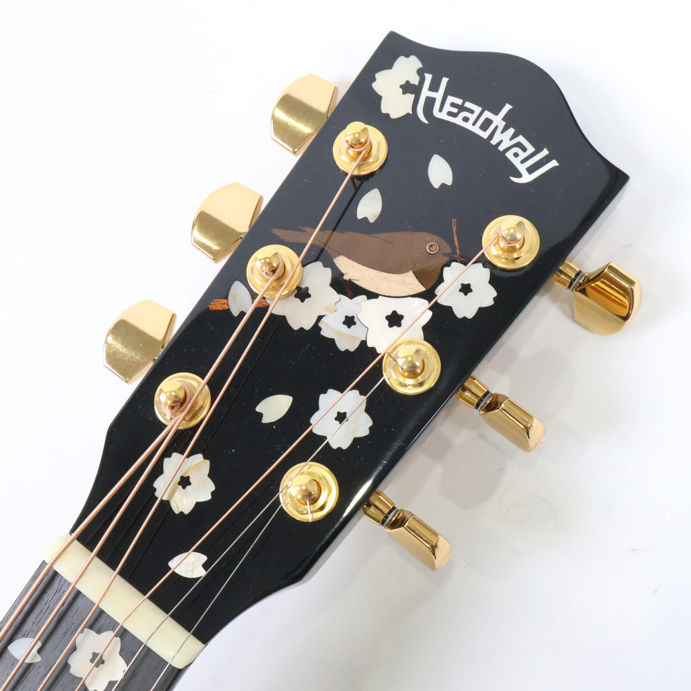 【中古】 アコースティックギター HEADWAY HD-YOZAKURA’19 A，S/ATB YZB（夜桜ブラック） 2019年製 ヘッドウェイ 夜桜 桜シリーズ 詳細画像