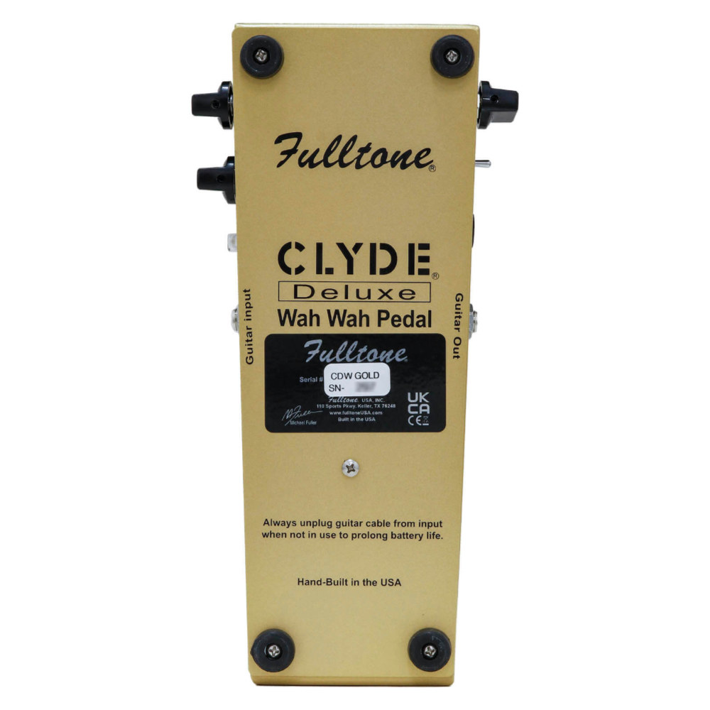Fulltone フルトーン CLYDE Deluxe Wah LTD GOLD ワウ ギターエフェクター 限定モデル ボトム画像