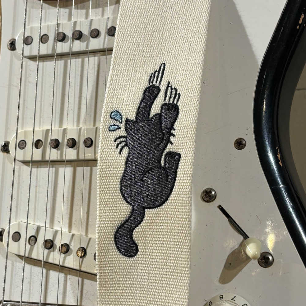 Grande uomo グランデウオモ TENDER STRAP TS-2 AC ずり落ちキャット White ギターストラップ アップ画像