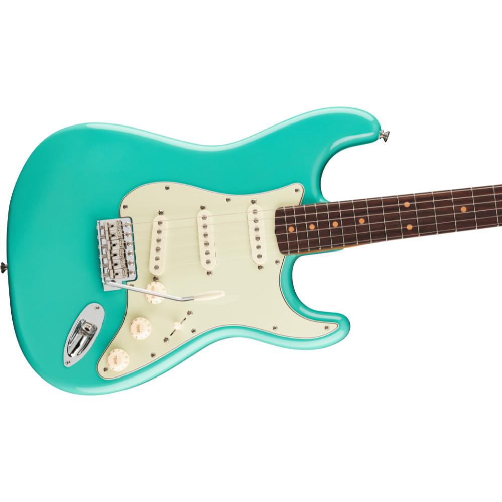 Fender フェンダー Vintera III Early ’60s Stratocaster RW Seafoam Green エレキギター ストラトキャスター ボディ斜めアングル画像