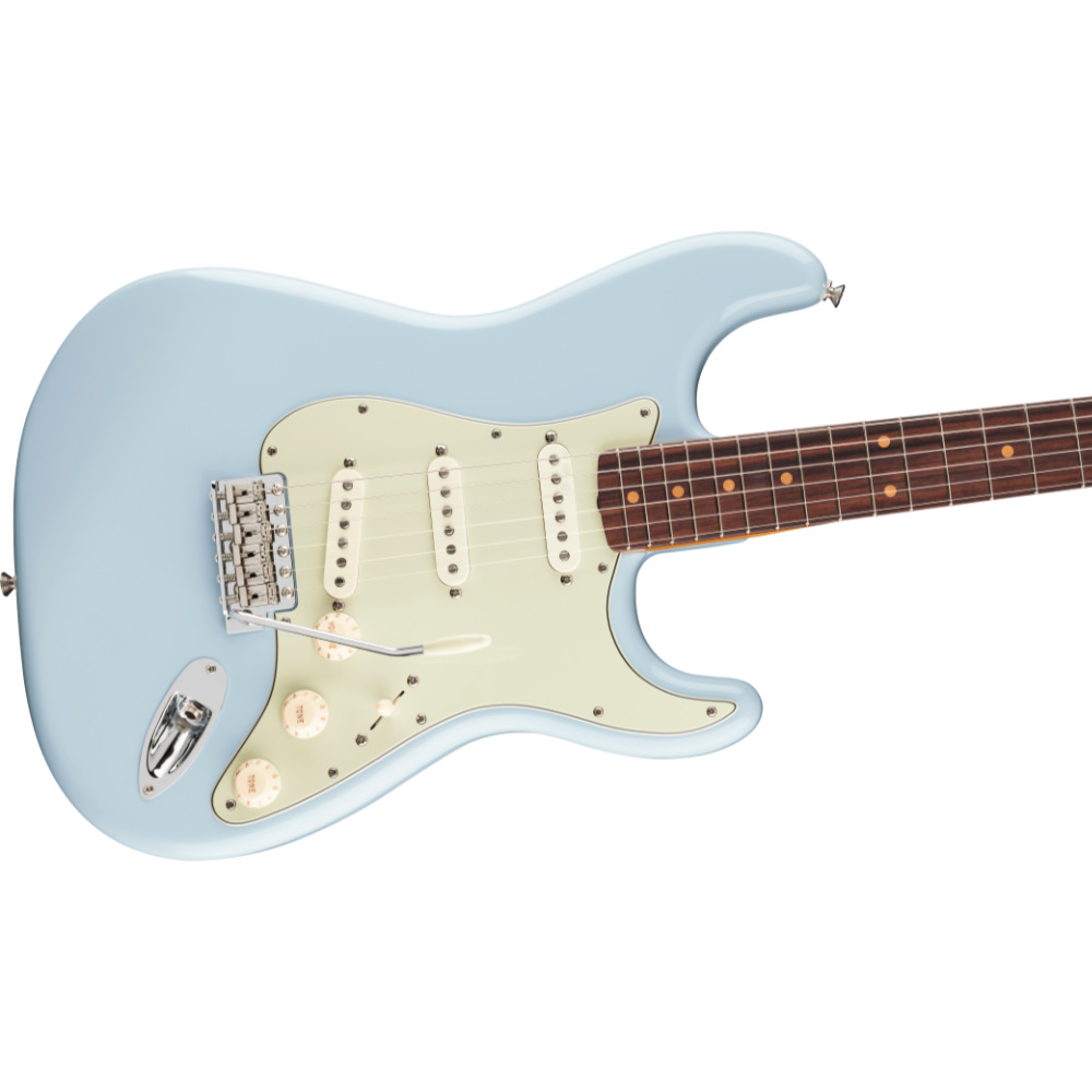Fender フェンダー Vintera III Early ’60s Stratocaster RW Sonic Blue エレキギター ストラトキャスター ボディ斜めアングル画像